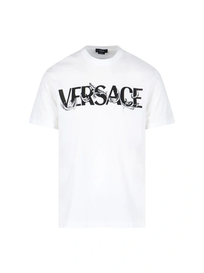 Shop Versace T-shirts And Polos In White