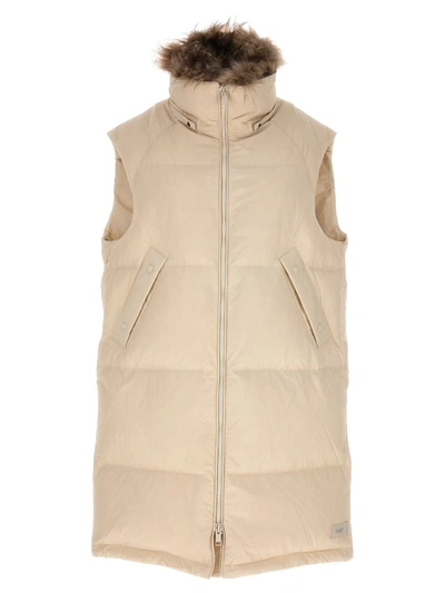 Shop Yves Salomon Long Pile Insert Vest In White