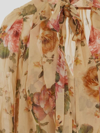 Shop Zimmermann Zimmerman Shirt In Floral Nude