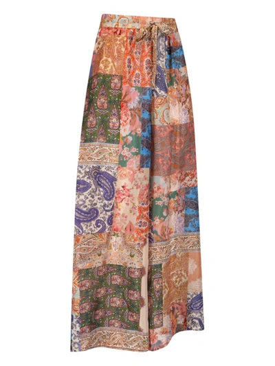 Shop Zimmermann Trousers In Multicolour