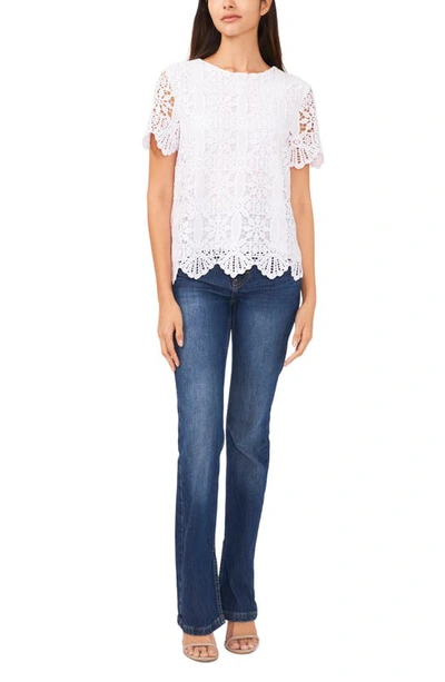 Vince Camuto Women's Short Sleeve T-shirt Blouse In Ultra White