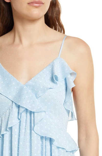 Chelsea28 Ruffle Neck Midi Dress In Blue Falls