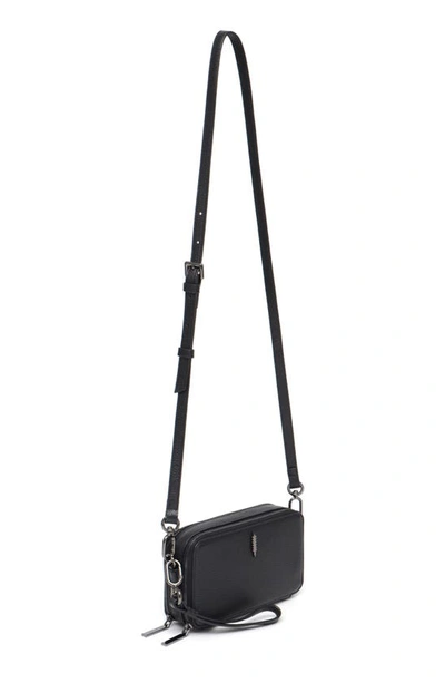 Shop Thacker Ronnie Pebbled Leather Crossbody Bag In Black
