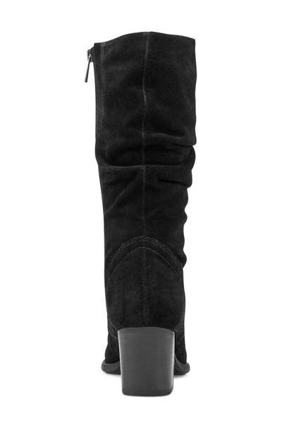 Earth Vine Womens Suede Almond Toe Mid-calf Boots In Black