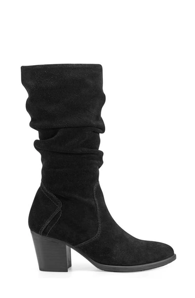 Earth Vine Womens Suede Almond Toe Mid-calf Boots In Black