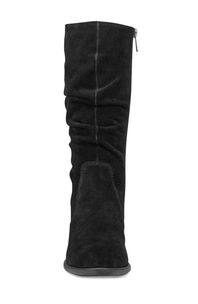 Earth Vine Womens Suede Almond Toe Mid-calf Boots In Black