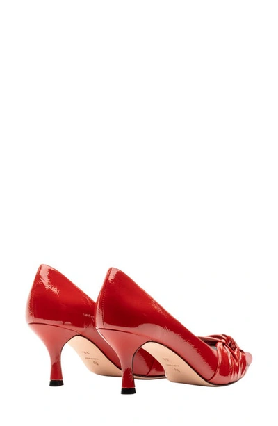 Shop Frances Valentine The Knot Kitten Heel Pointed Toe Pump In Cranberry