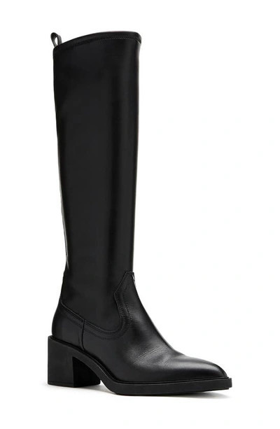 Shop La Canadienne Paton Waterproof Pointed Toe Knee High Boot In Black Leather