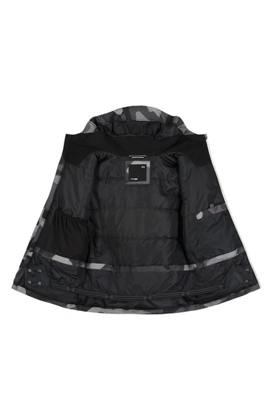 Shop Under Armour Kids' Steeze Eaze Print Waterproof Jacket In Black