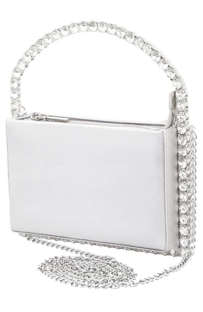 Shop Nina Crystal Frame Top Handle Bag In New Silver