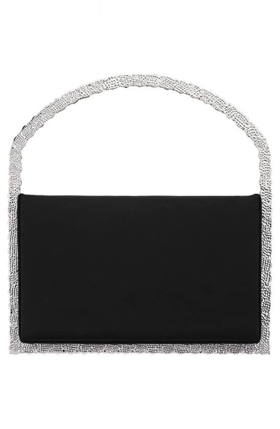 Shop Nina Crystal Frame Top Handle Bag In Black