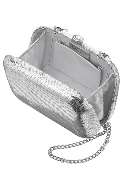 Shop Nina Sequin Minaudière In Silver