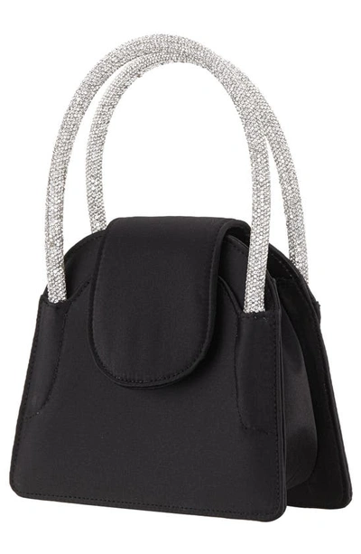 Nina Embellished Flap Satchel In Black