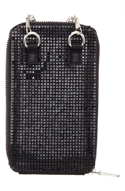 Shop Nina Crystal Phone Crossbody Bag In Black