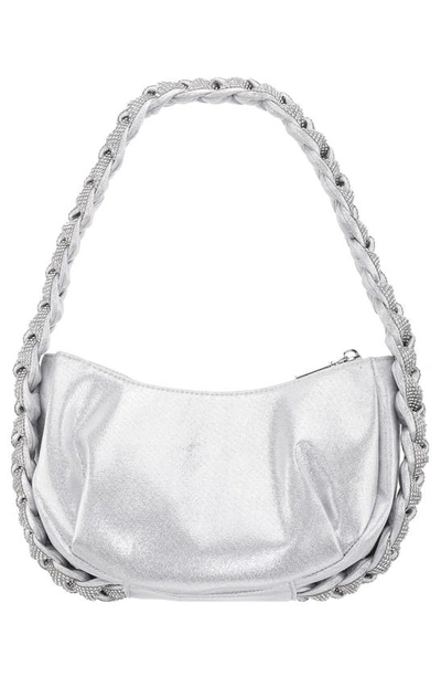 Shop Nina Braided Detail Hobo Bag In True Silver