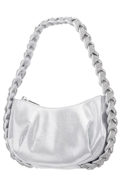 Shop Nina Braided Detail Hobo Bag In True Silver