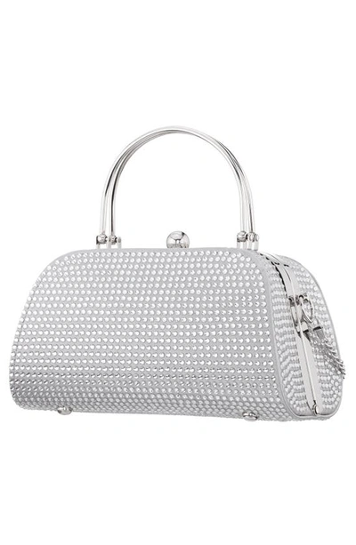Shop Nina Beauty Embellished Top Handle Bag In Silver