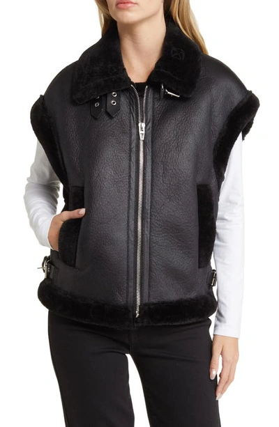 Shop Blanknyc Faux Leather & Faux Fur Vest In Night Watch