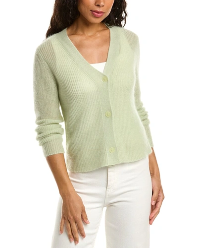 Shop Vince Three Button Mohair & Wool-blend Cardigan In Green