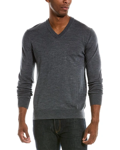 Shop Quincy Wool V-neck Sweater In Grey