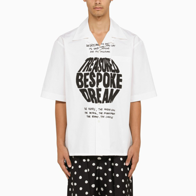 Shop Marni White Bowling Shirt With Print