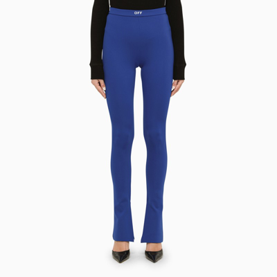 Shop Off-white Dark Blue Flared Trousers