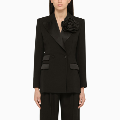 Shop Dolce & Gabbana Black Wool Tuxedo Jacket