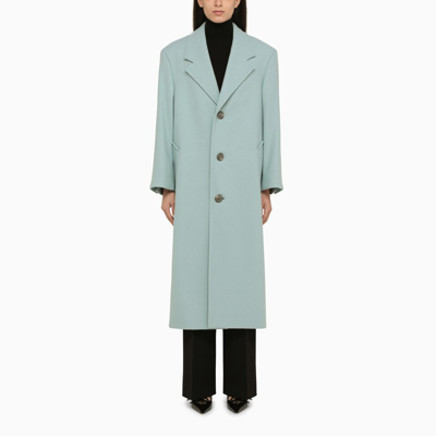 Shop Ami Alexandre Mattiussi Ami Paris | Aquamarine Wool Single-breasted Coat In Light Blue