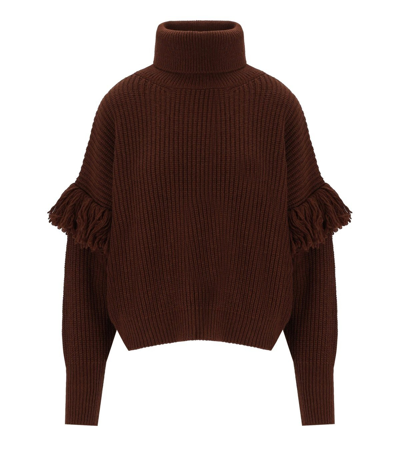 Shop Essentiel Antwerp Ejoy Brown Turtleneck Sweater