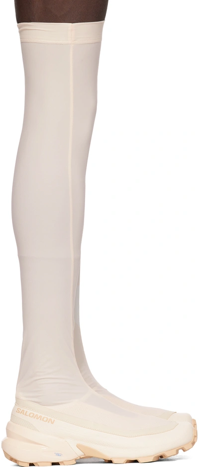 Shop Mm6 Maison Margiela Pink Salomon Edition Boots In H9590 Cream/almond M