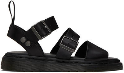 Shop Dr. Martens' Black Gryphon 2 Strap Sandals In Black Brando