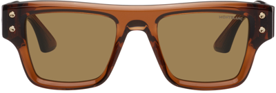 Shop Montblanc Brown Square Sunglasses In Brown-brown-brown