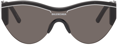 Shop Balenciaga Black Cat-eye Sunglasses In Black-black-grey