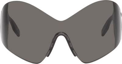 Shop Balenciaga Gray Mask Butterfly Sunglasses In Grey-grey-grey