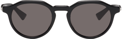 Shop Bottega Veneta Black Forte Panthos Sunglasses In Black-black-grey
