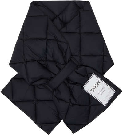 Shop Taion Black Quilted Down Scarf