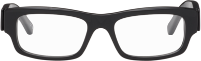 Shop Balenciaga Black Rectangular Glasses In Black-black-transpar
