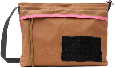 Shop Acne Studios Orange Patch Shoulder Bag In 81v Pink/fluo Pink