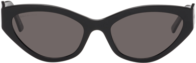 Shop Balenciaga Black Cat-eye Sunglasses In 001 Black