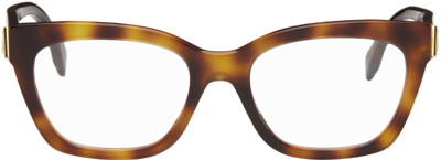 Shop Fendi Tortoiseshell Square Glasses In 53 Blonde Havana
