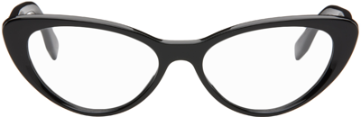 Shop Fendi Black Cat-eye Glasses In 1 Shiny Black
