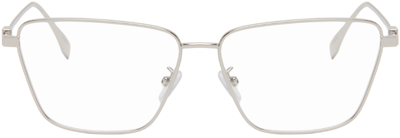 Shop Fendi Silver Baguette Glasses In 16 Shiny Palladium