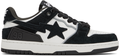 Shop Bape Black & White Sk8 Sta #3 M1 Sneakers