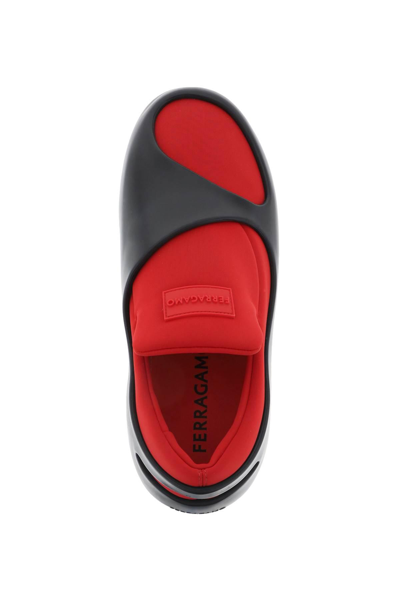 Shop Ferragamo Cut-out Effect Slip-ons In Black,red