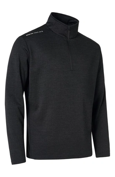 Shop Abacus Sunningdale Long Sleeve Half Zip Golf Shirt In Black