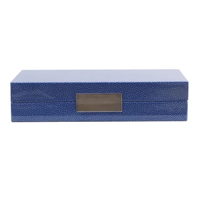 Addison Ross Ltd Blue Shagreen Box With Silver In Blue