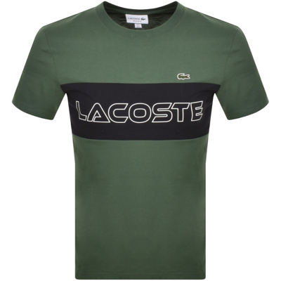 Shop Lacoste Crew Neck Logo T Shirt Green