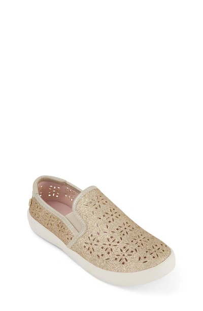 Shop Kenneth Cole Kids' An Floral Slip-on Sneaker In Pale Gold