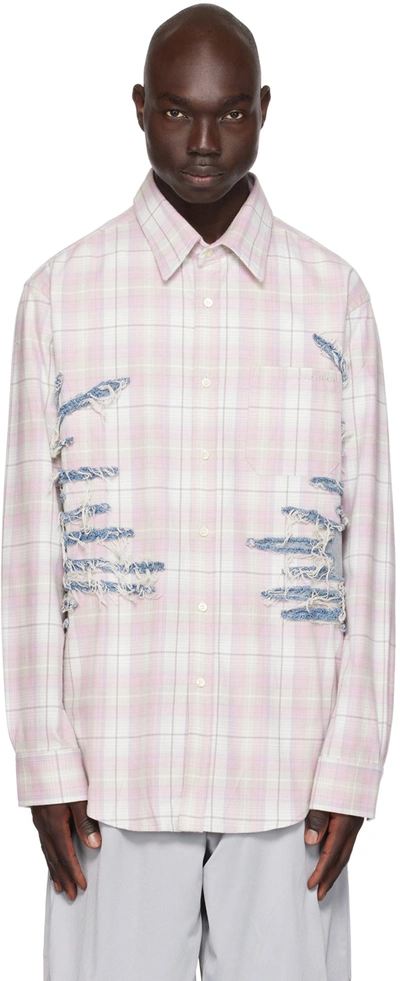Shop Y/project Pink & Gray Whisker Shirt In Pink/light Grey