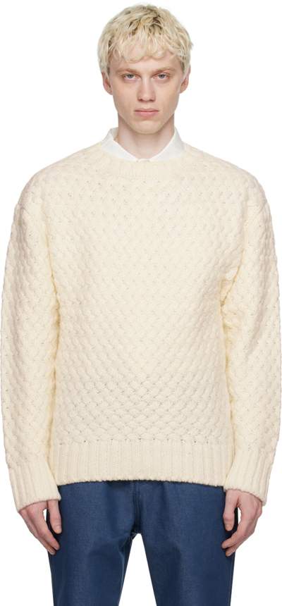 Shop Amomento Off-white Textured Sweater In Ivory